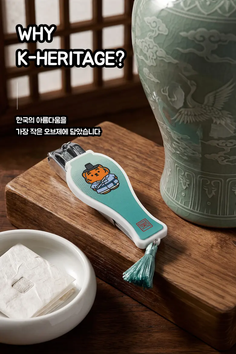 쓰리세븐 777 손톱깎이 무직타이거 K-HERITAGE 에디션, 1개, 청자적호 Detail