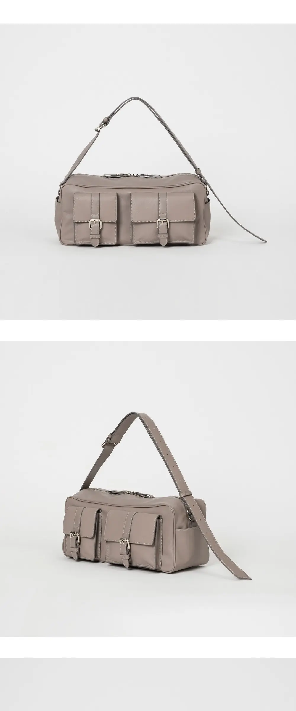 Courier Bag (Dusty Rose Gray) Detail