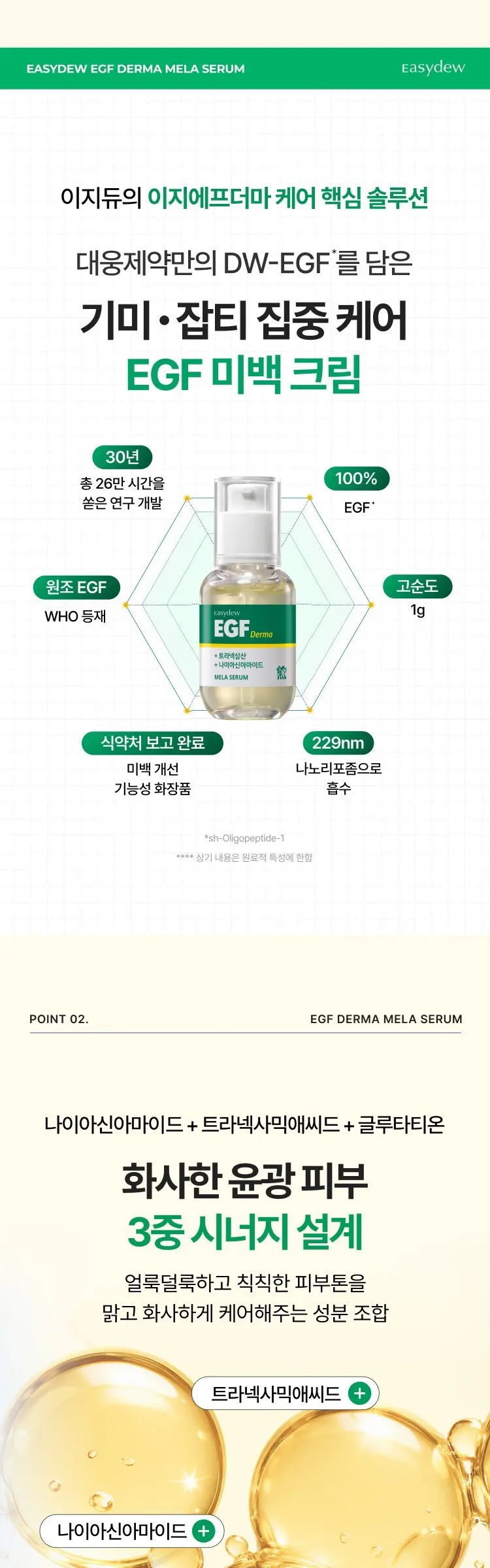 이지듀 트라넥삼산 나이아신아마이드 DW EGF 더마 멜라 세럼, 1개, 30ml Detail