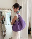 DEPC EYELET LEATHER LARGE BAG - PURPLE