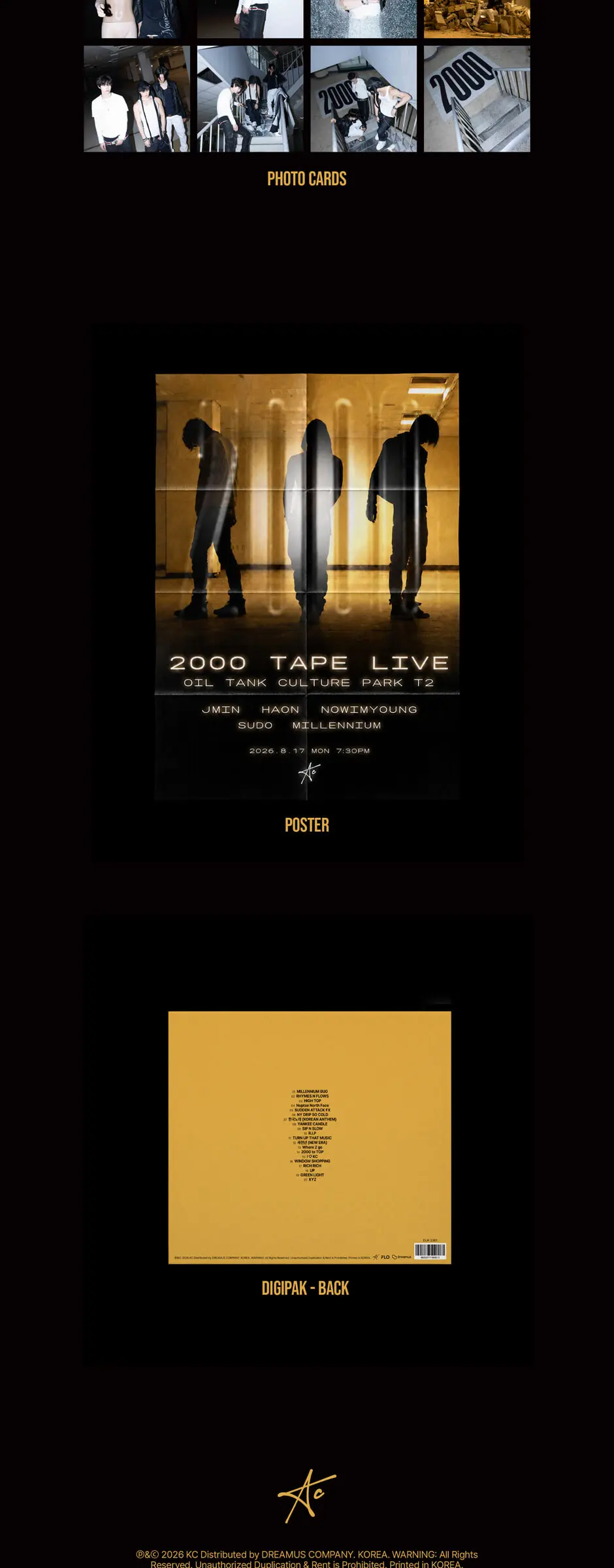 김하온 (HAON), NOWIMYOUNG (나우아임영), JMIN - 2000 TAPE Detail