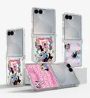 MOLANCANO Disney Mickey & Friends Flower Farm Crystal MagSafe Case for Galaxy Z Flip8/7/6 Transparent Hinge Protector