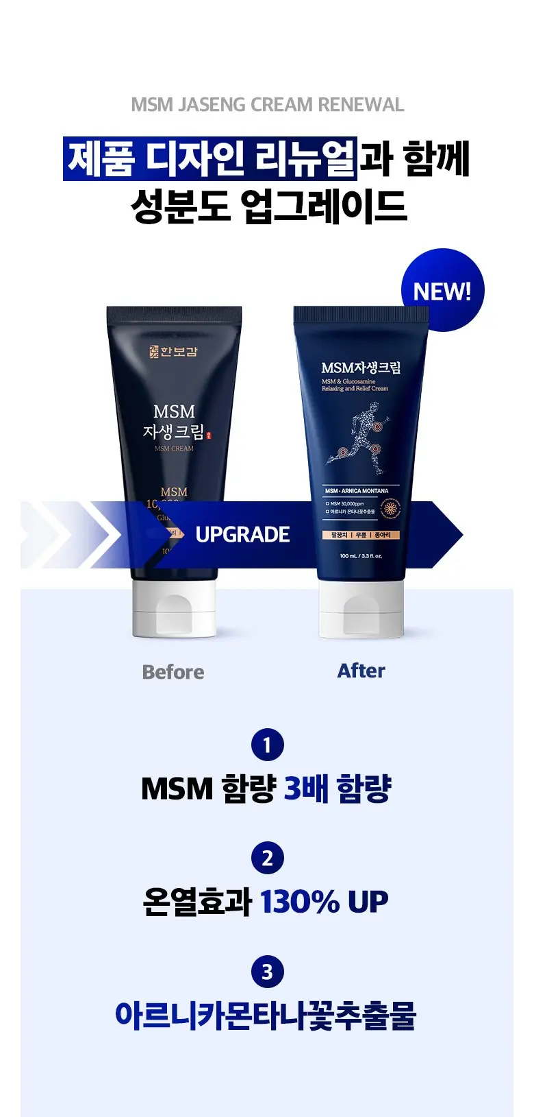한보감 MSM자생크림 스포츠 리커버리 글루코사민크림, 1개, 100ml Detail