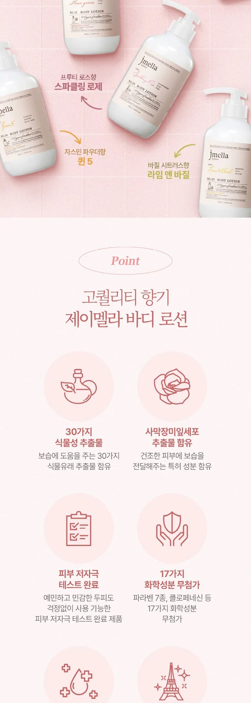 제이멜라 인 프랑스 블루밍 피오니 바디 로션 러블리 플로럴향, 500ml, 1개 Detail