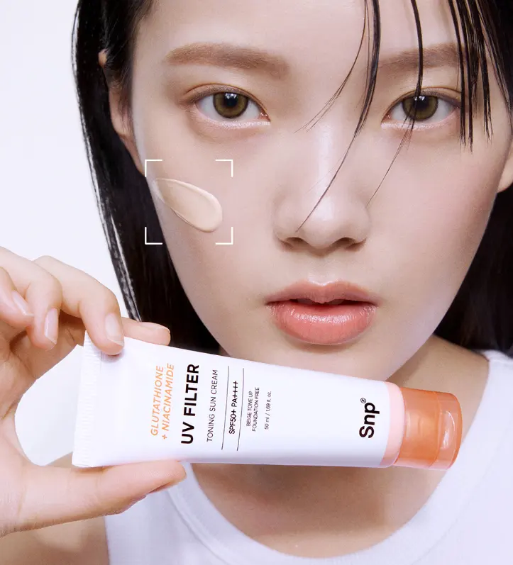 SNP UV Filter Toning Sun Cream 50ml - Glutathione + Niacinamide