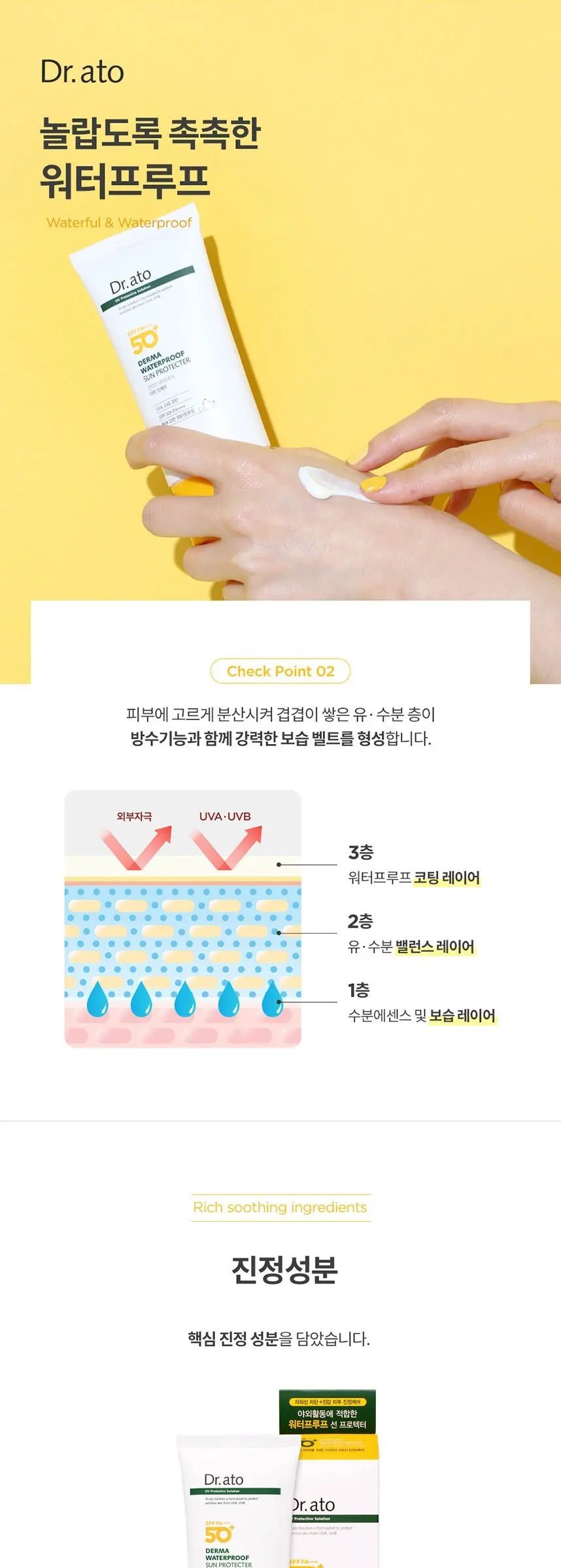 닥터아토 더마 워터프루프 선 프로텍터 SPF50+ PA++++, 1개, 80ml Detail