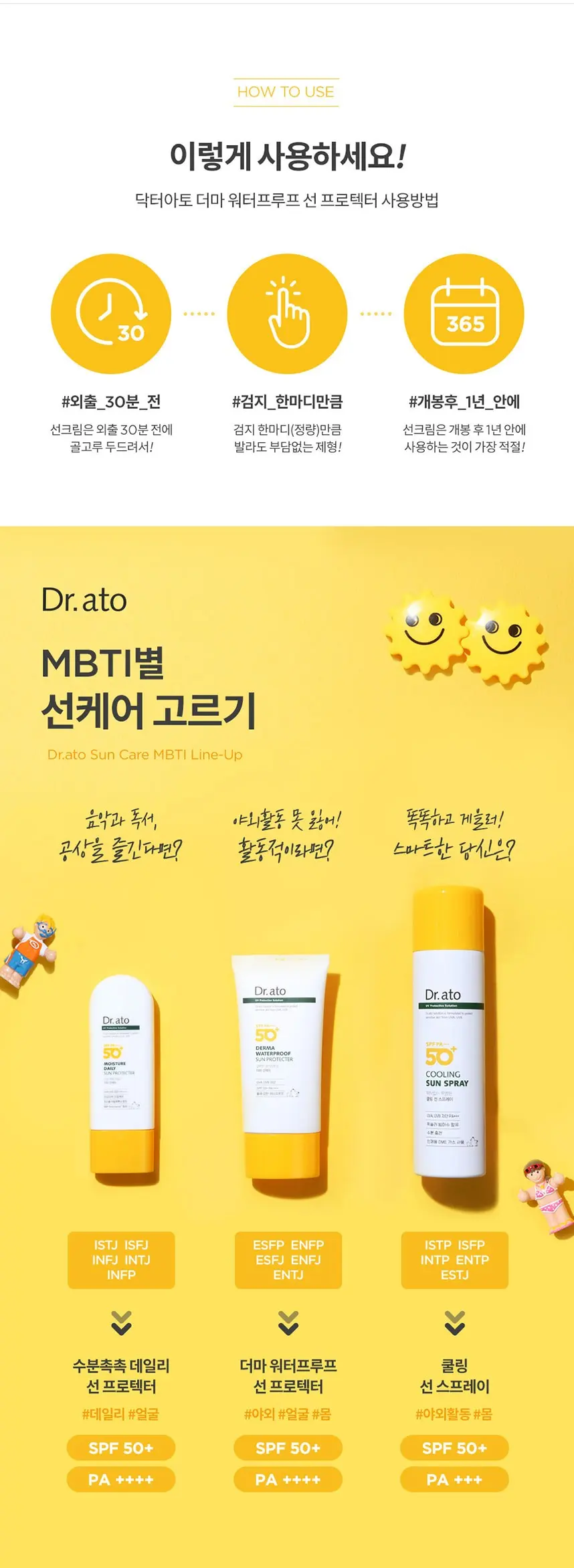 닥터아토 더마 워터프루프 선 프로텍터 SPF50+ PA++++, 1개, 80ml Detail
