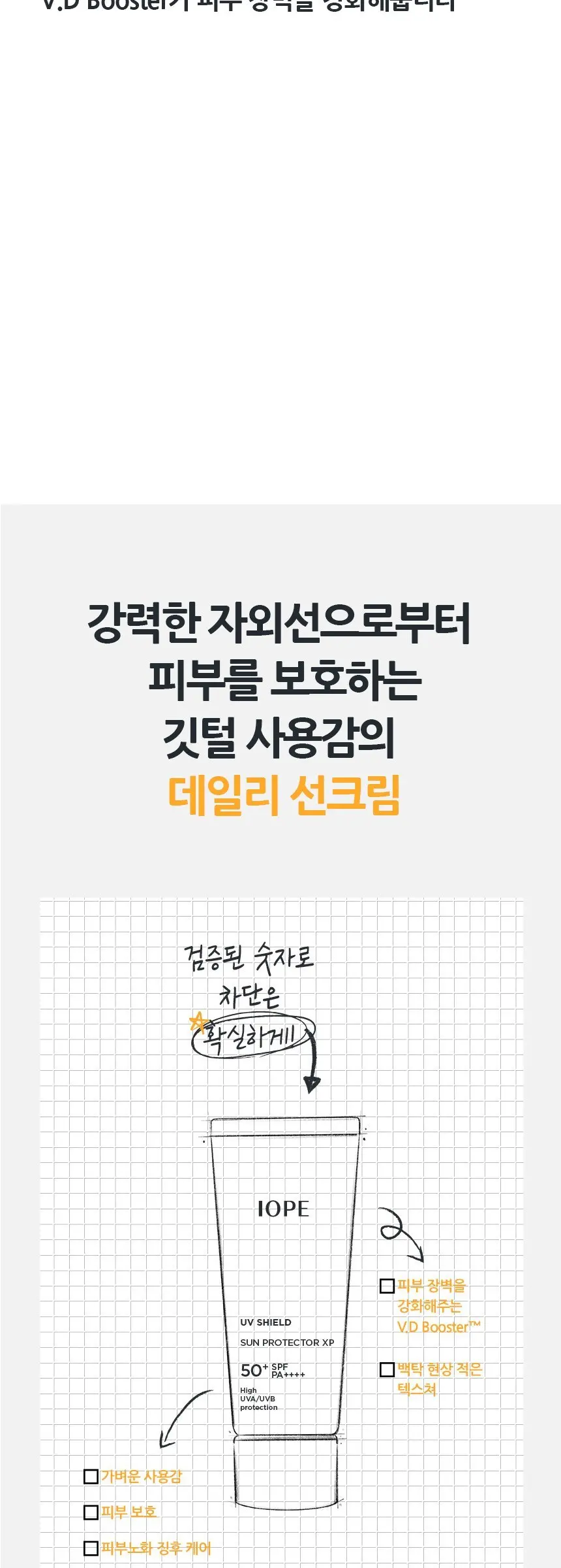 아이오페 유브이 쉴드 선 프로텍터 이엑스 선크림 SPF50+ PA++++, 60ml, 1개 Detail