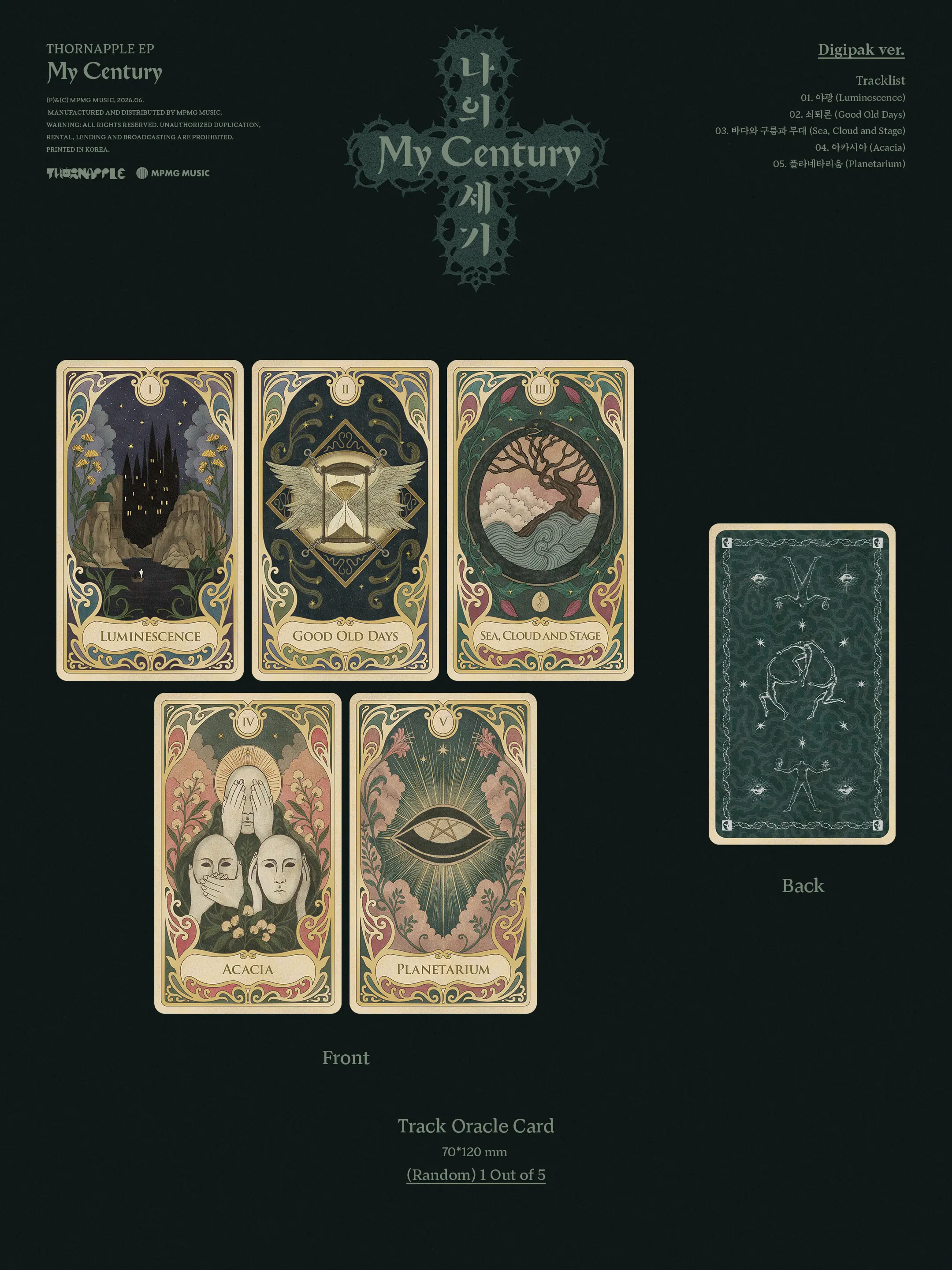 쏜애플 (THORNAPPLE) - EP : 나의 세기 (My Century) [Digipak ver.][일반반] Detail