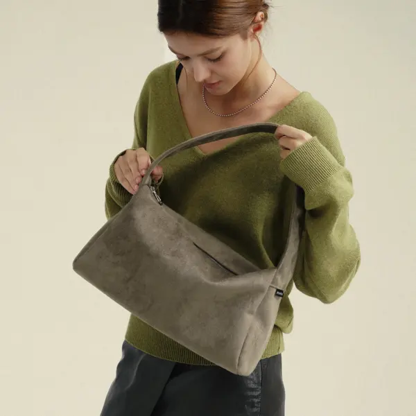 TRM Suede Square Hobo Bag T84P