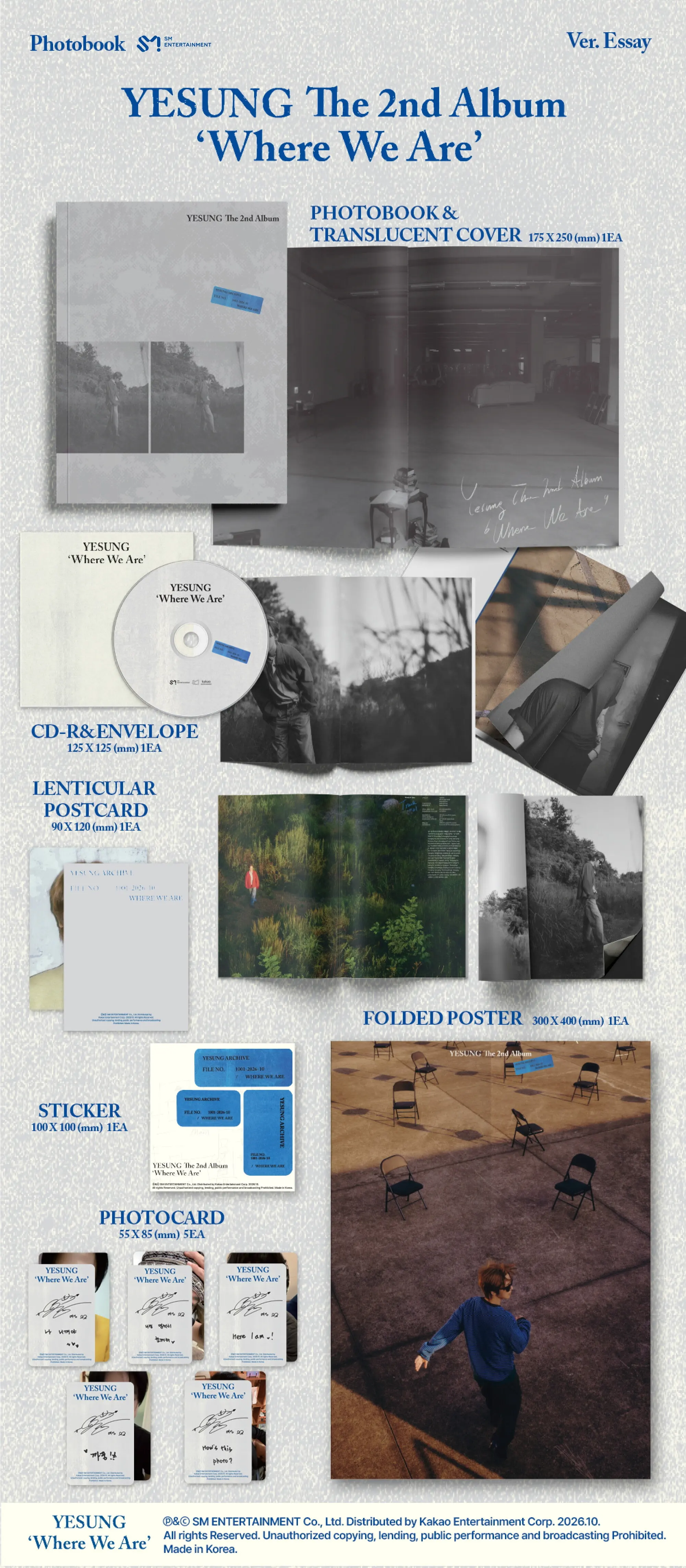 예성 (YESUNG) - 2집 : Where We Are [Photobook Ver.][3종 중 1종 랜덤발송] Detail