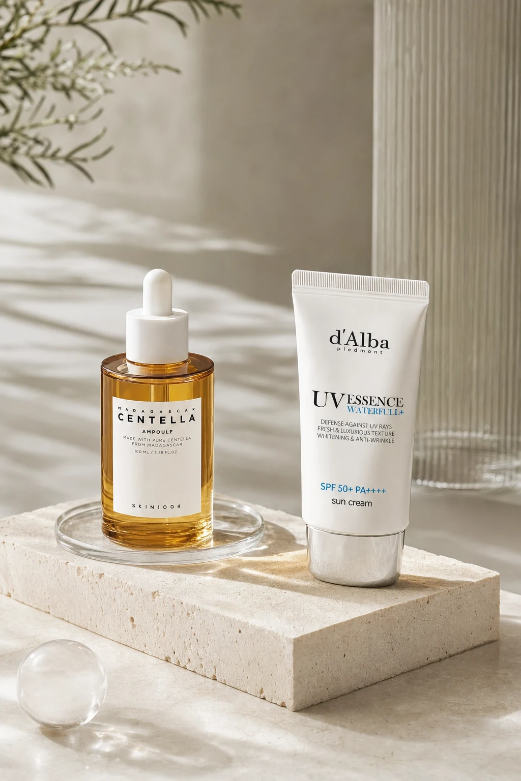 Korean skincare editorial still life — EmpressKorea