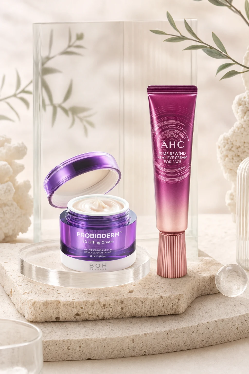 Korean skincare editorial still life — EmpressKorea
