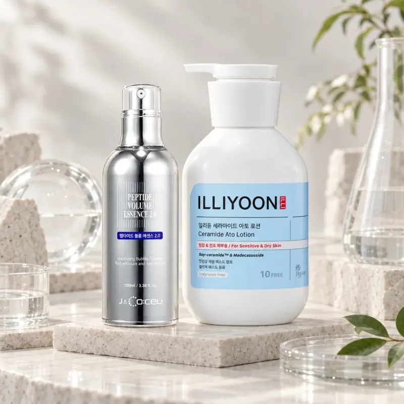 Korean skincare editorial still life — EmpressKorea
